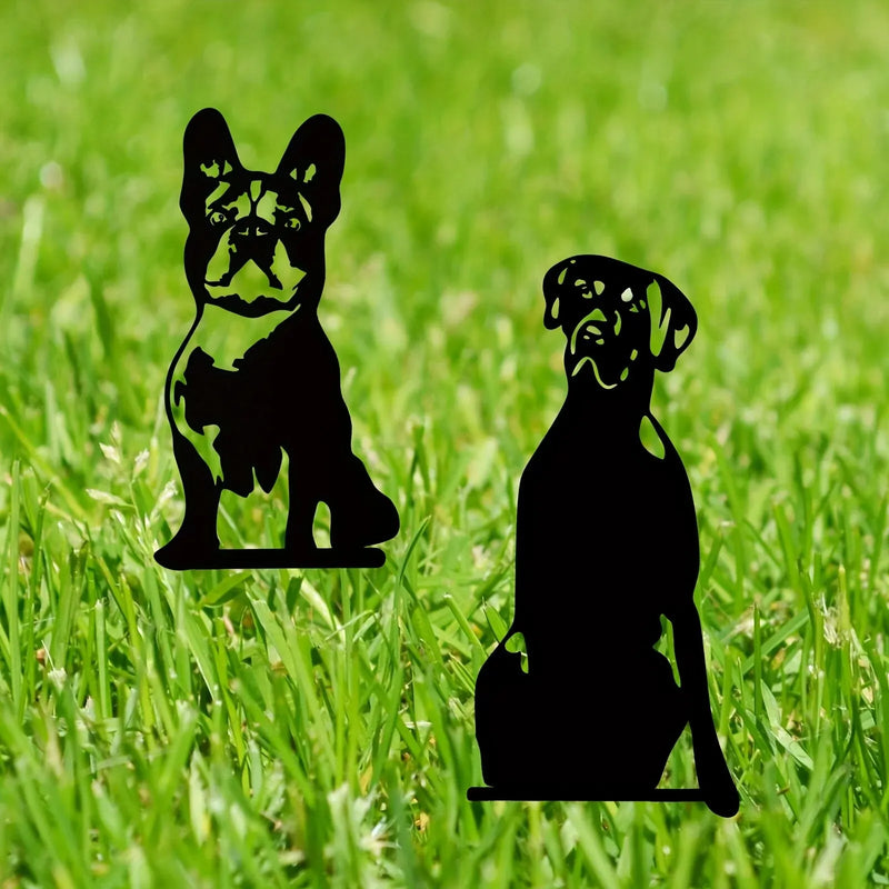 Metal Garden Decoration Dog Silhouette