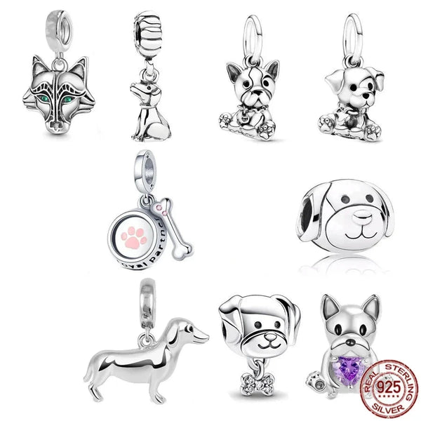 Sterling Silver Dog Bracelet Charm