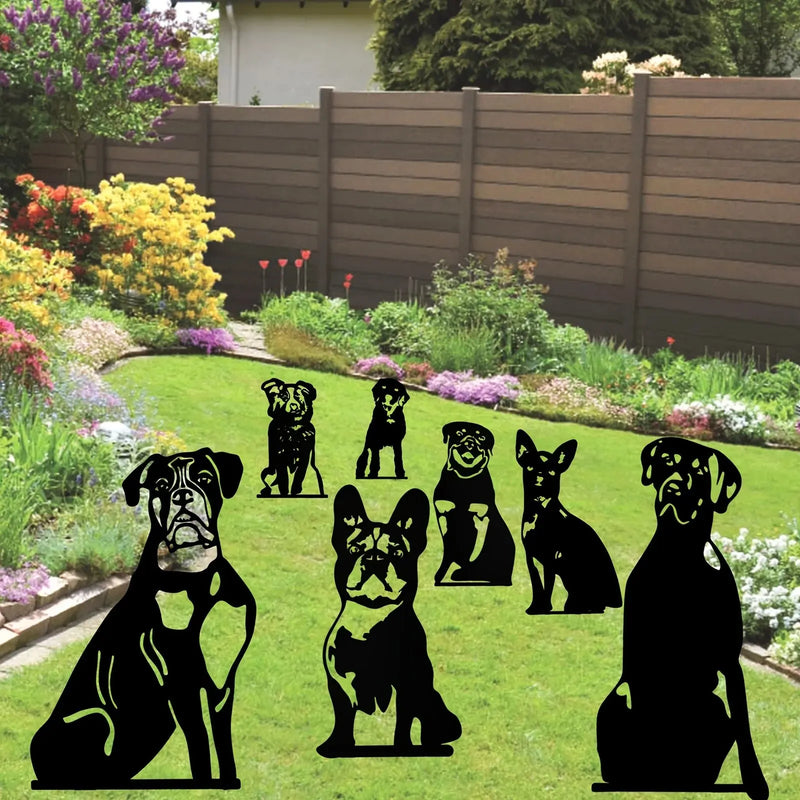 Metal Garden Decoration Dog Silhouette