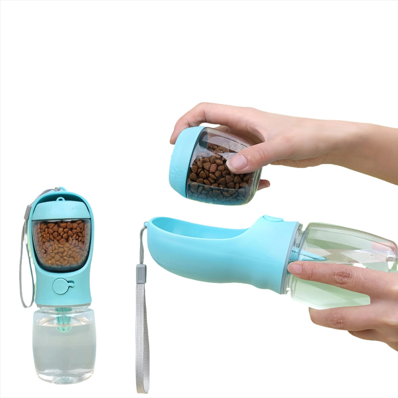 Portable Dog Water Bottle with Food Storage