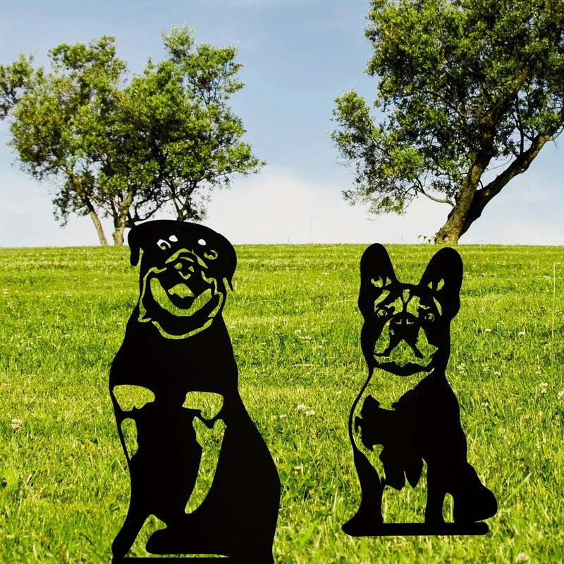 Metal Garden Decoration Dog Silhouette