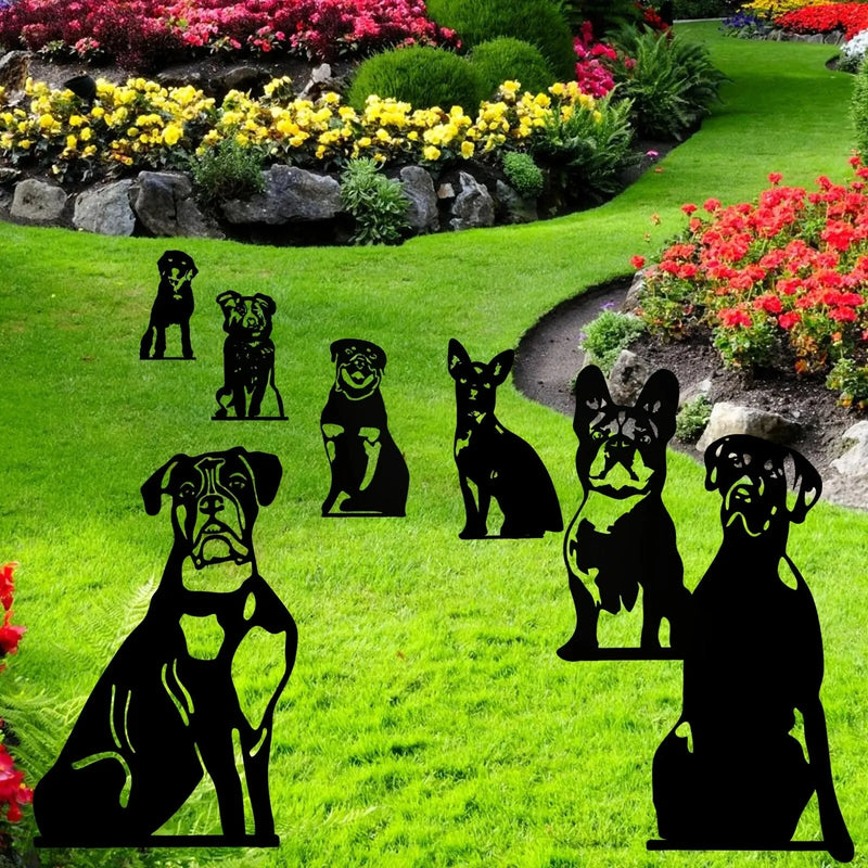 Metal Garden Decoration Dog Silhouette