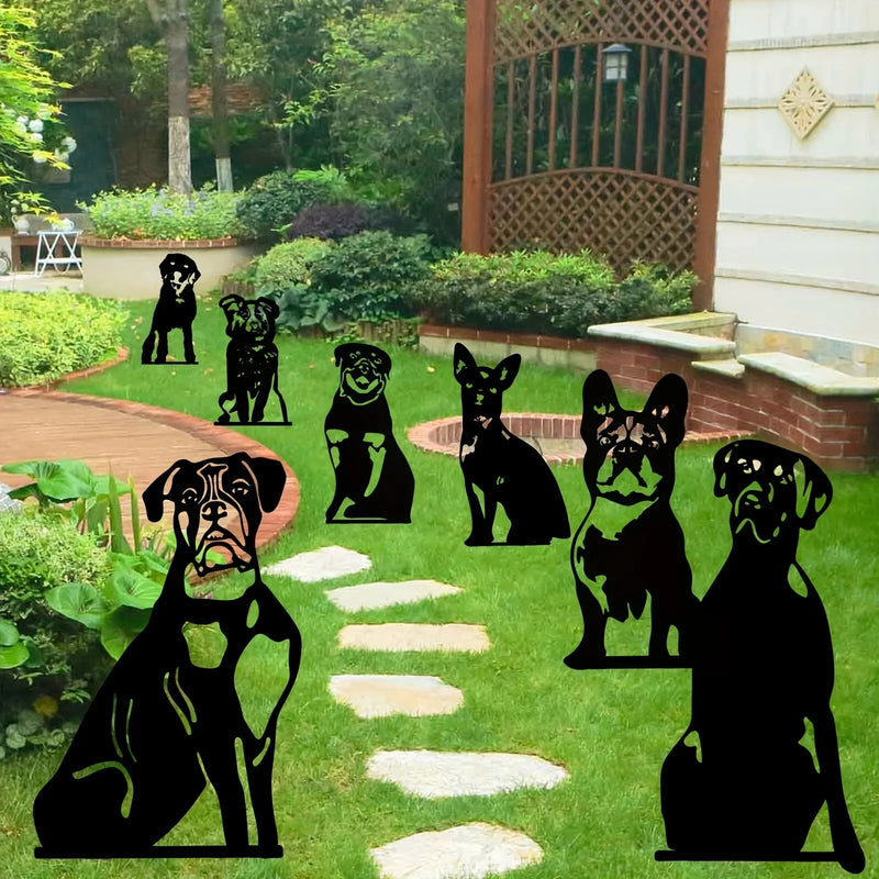 Metal Garden Decoration Dog Silhouette